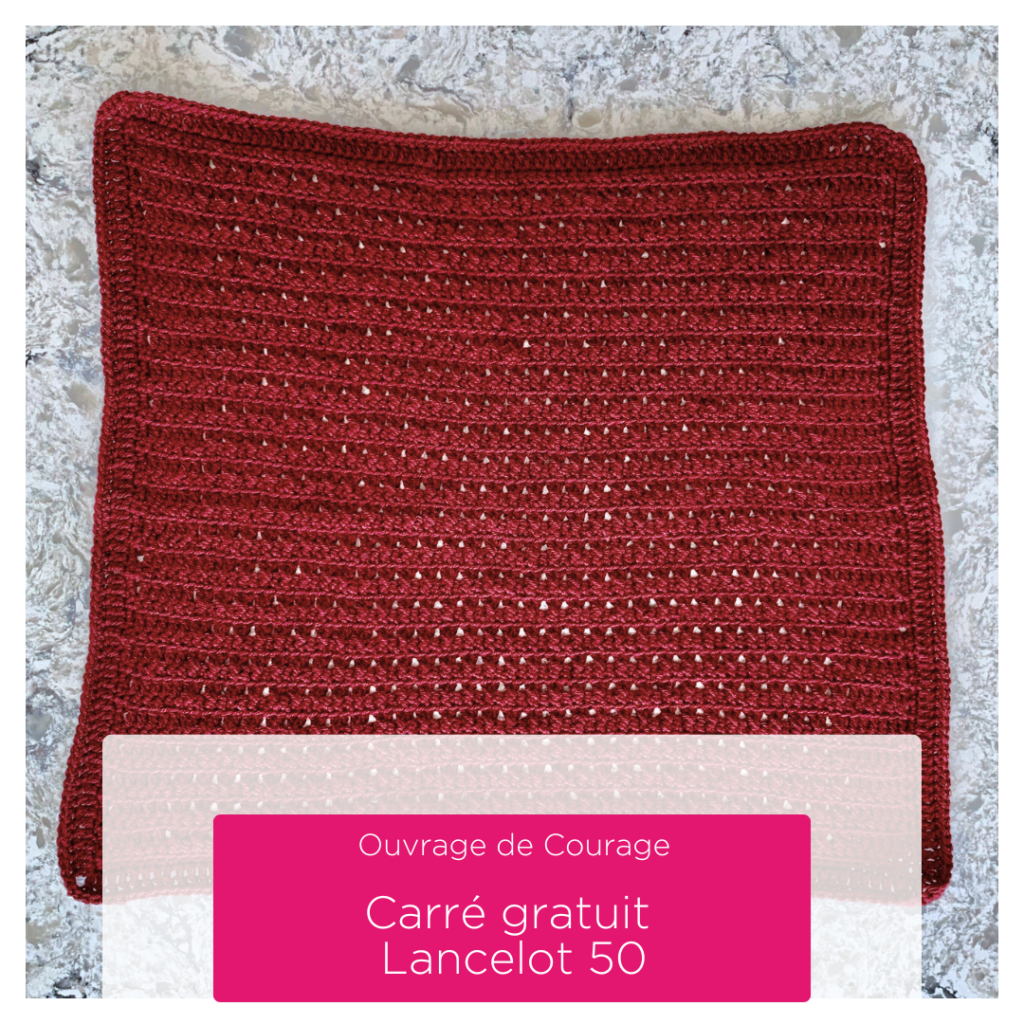 Ouvrage de Courage patron de carré gratuit au crochet "Lancelot 50" par Mère et Fille Tricots