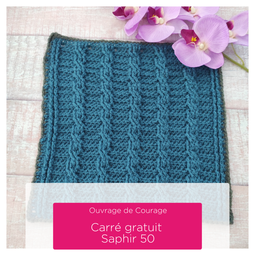 Ouvrage de Courage patron de carré gratuit au crochet "Saphir 50"