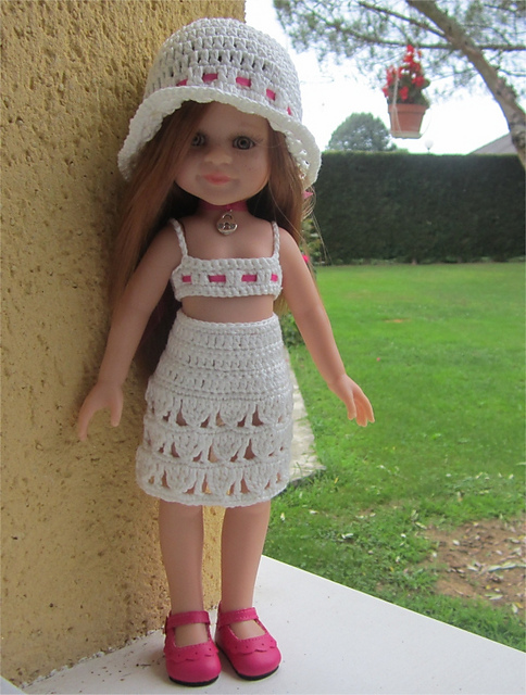 Patron d'ensemble de vêtements au crochet "Emma" pour poupée Paola Reina Las Amigas
